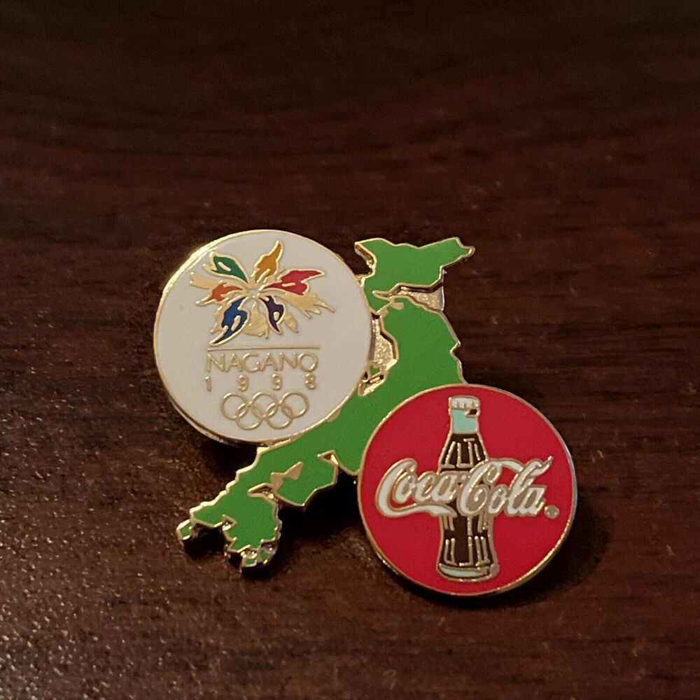 Vintage Coca-Cola Coke‎ 1998 Nagano Olympics Japan Lapel Hat Pin
